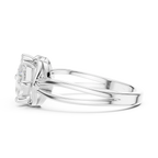 10K White Gold Two-Stone Princess-Cut Diamond Bypass Ring