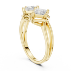 10K White Gold Two-Stone Princess-Cut Diamond Bypass Ring