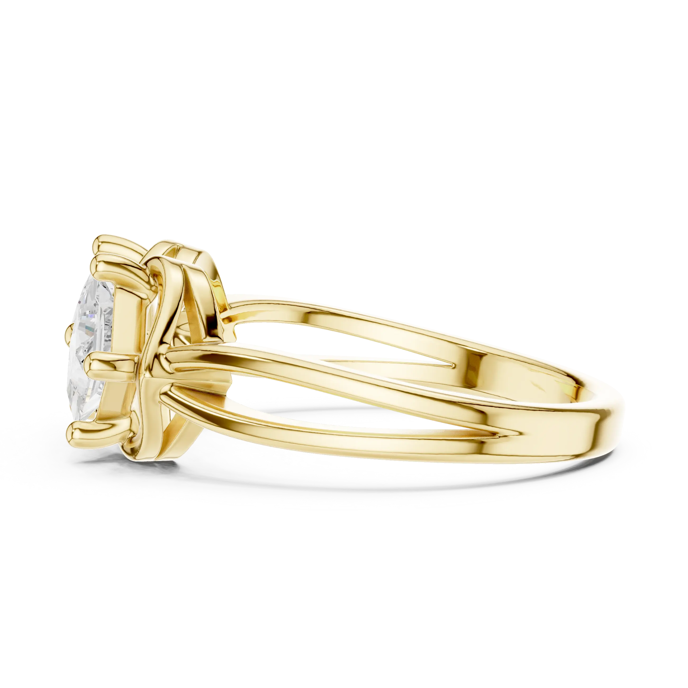 10K White Gold Two-Stone Princess-Cut Diamond Bypass Ring