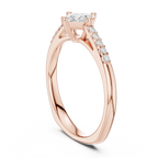 18K Yellow Gold Kite-Set Princess-Cut Pavé Diamond Engagement Ring