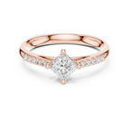 18K Yellow Gold Kite-Set Princess-Cut Pavé Diamond Engagement Ring