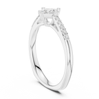 18K Yellow Gold Kite-Set Princess-Cut Pavé Diamond Engagement Ring