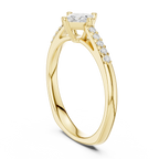 18K Yellow Gold Kite-Set Princess-Cut Pavé Diamond Engagement Ring