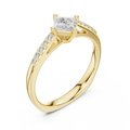 18K Yellow Gold Kite-Set Princess-Cut Pavé Diamond Engagement Ring