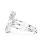 14K White Gold Two-Stone Princess-Cut Bypass Diamond Ring