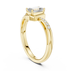 10K White Gold Emerald-Cut Diamond Floating Gallery Engagement Ring