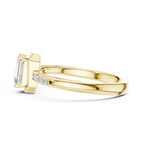 10K White Gold Emerald-Cut Diamond Floating Gallery Engagement Ring
