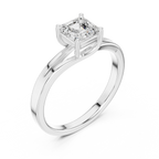 14K Yellow Gold Emerald-Square Diamond Engagement Ring