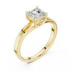 14K Yellow Gold Emerald-Square Diamond Engagement Ring