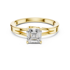 14K Yellow Gold Emerald-Square Diamond Engagement Ring