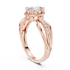 14K White Gold Oval-Cut Pavé Split-Shank Diamond Engagement Ring