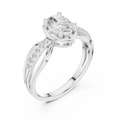 14K White Gold Oval-Cut Pavé Split-Shank Diamond Engagement Ring