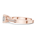 14K Rose Gold Cushion-Cut Pavé Channel Diamond Engagement Ring