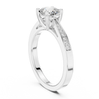 14K Rose Gold Cushion-Cut Pavé Channel Diamond Engagement Ring
