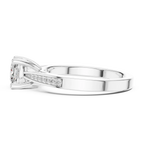 14K Rose Gold Cushion-Cut Pavé Channel Diamond Engagement Ring