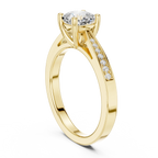 14K Rose Gold Cushion-Cut Pavé Channel Diamond Engagement Ring