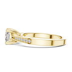14K Rose Gold Cushion-Cut Pavé Channel Diamond Engagement Ring
