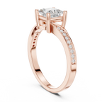 10K White Gold Princess-Cut Mossanite Diamond Engagement Ring
