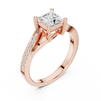 10K White Gold Princess-Cut Mossanite Diamond Engagement Ring