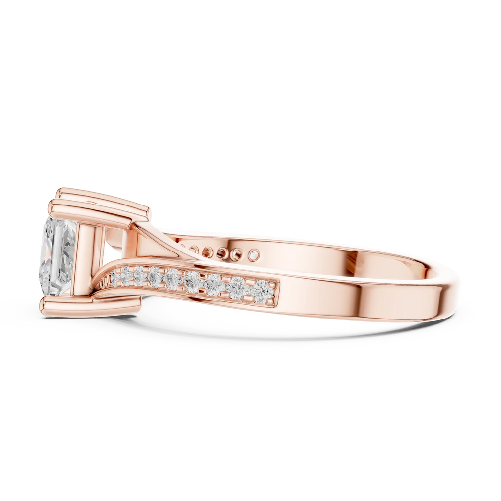 10K White Gold Princess-Cut Mossanite Diamond Engagement Ring