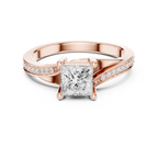10K White Gold Princess-Cut Mossanite Diamond Engagement Ring