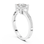 10K White Gold Princess-Cut Mossanite Diamond Engagement Ring