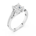 10K White Gold Princess-Cut Mossanite Diamond Engagement Ring