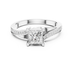 10K White Gold Princess-Cut Mossanite Diamond Engagement Ring