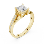 10K White Gold Princess-Cut Mossanite Diamond Engagement Ring