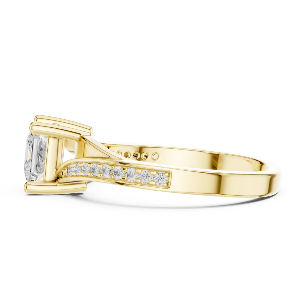 10K White Gold Princess-Cut Mossanite Diamond Engagement Ring