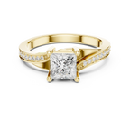 10K White Gold Princess-Cut Mossanite Diamond Engagement Ring