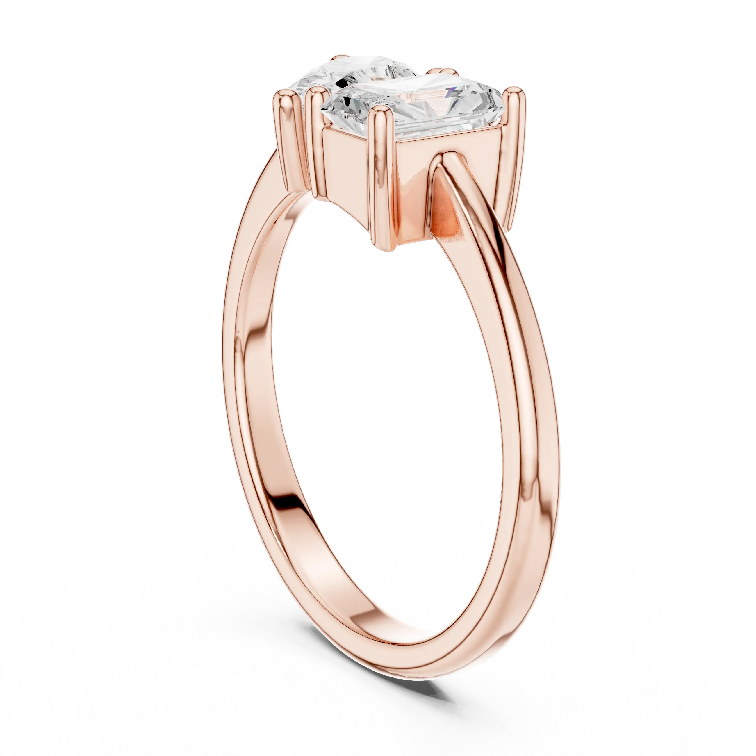 14K White Gold Two-Stone Lab Grown Diamond Engagement Ring