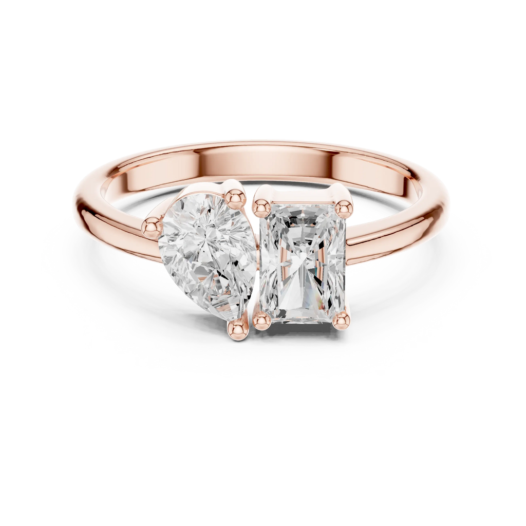 14K White Gold Two-Stone Lab Grown Diamond Engagement Ring