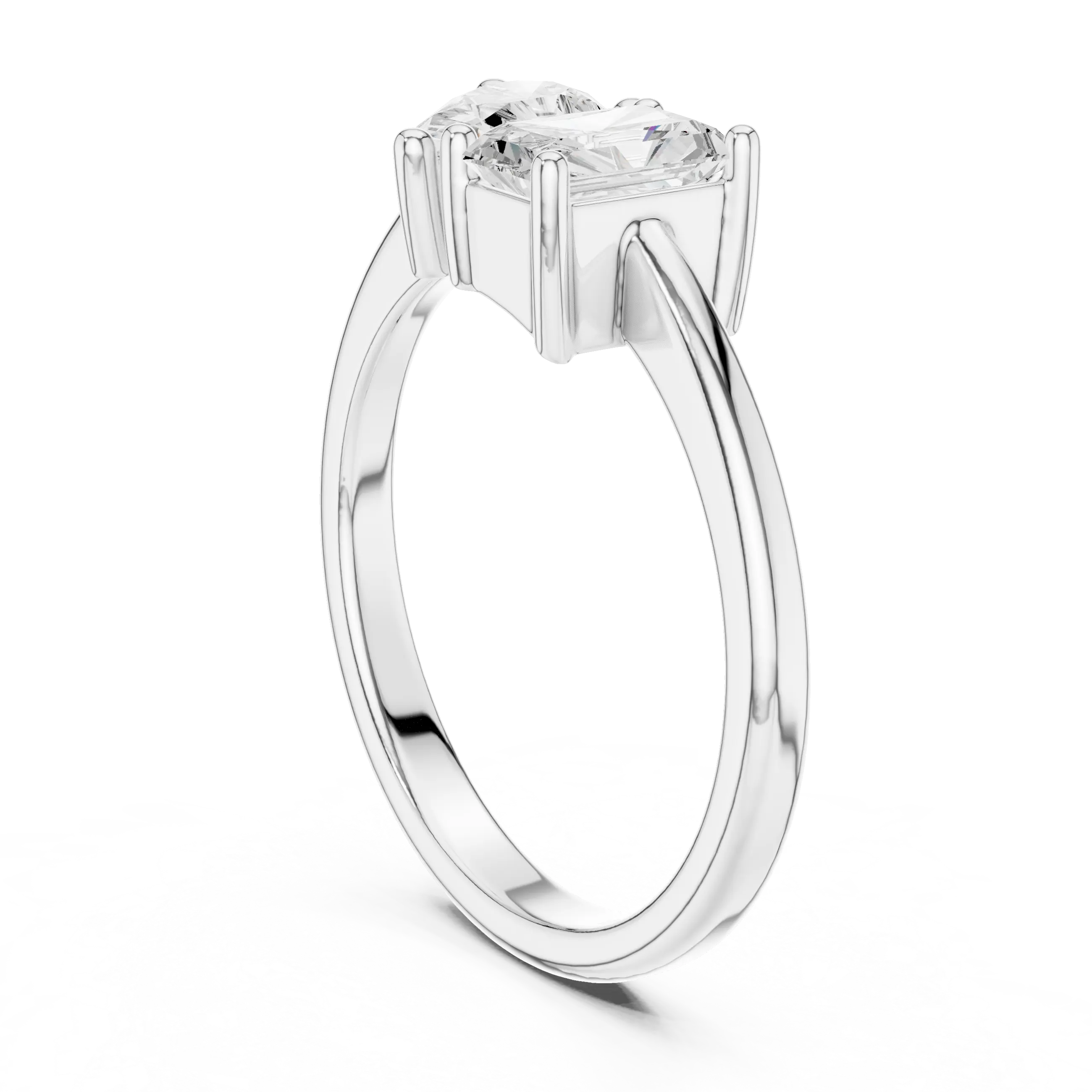 14K White Gold Two-Stone Lab Grown Diamond Engagement Ring