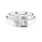 14K White Gold Two-Stone Lab Grown Diamond Engagement Ring