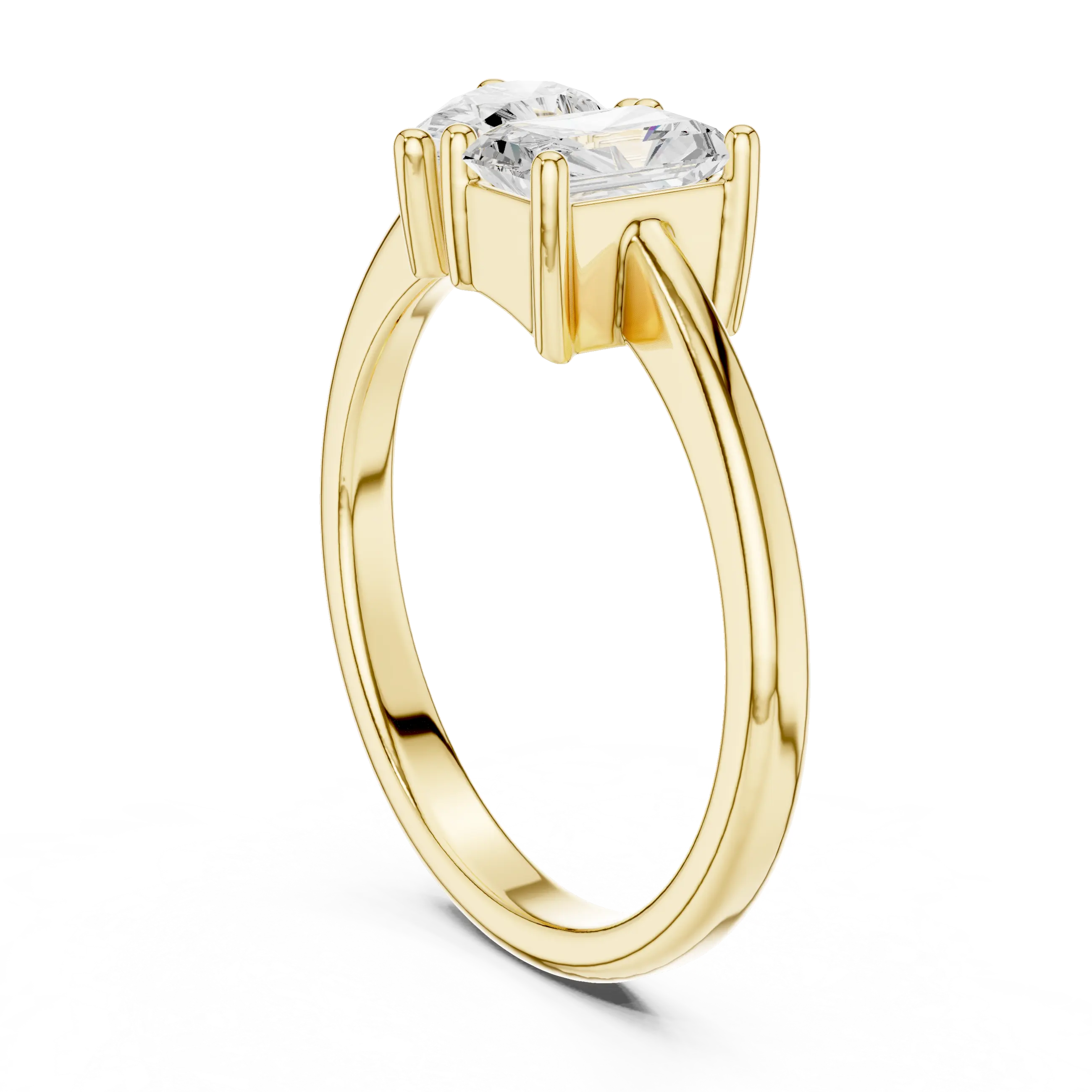14K White Gold Two-Stone Lab Grown Diamond Engagement Ring