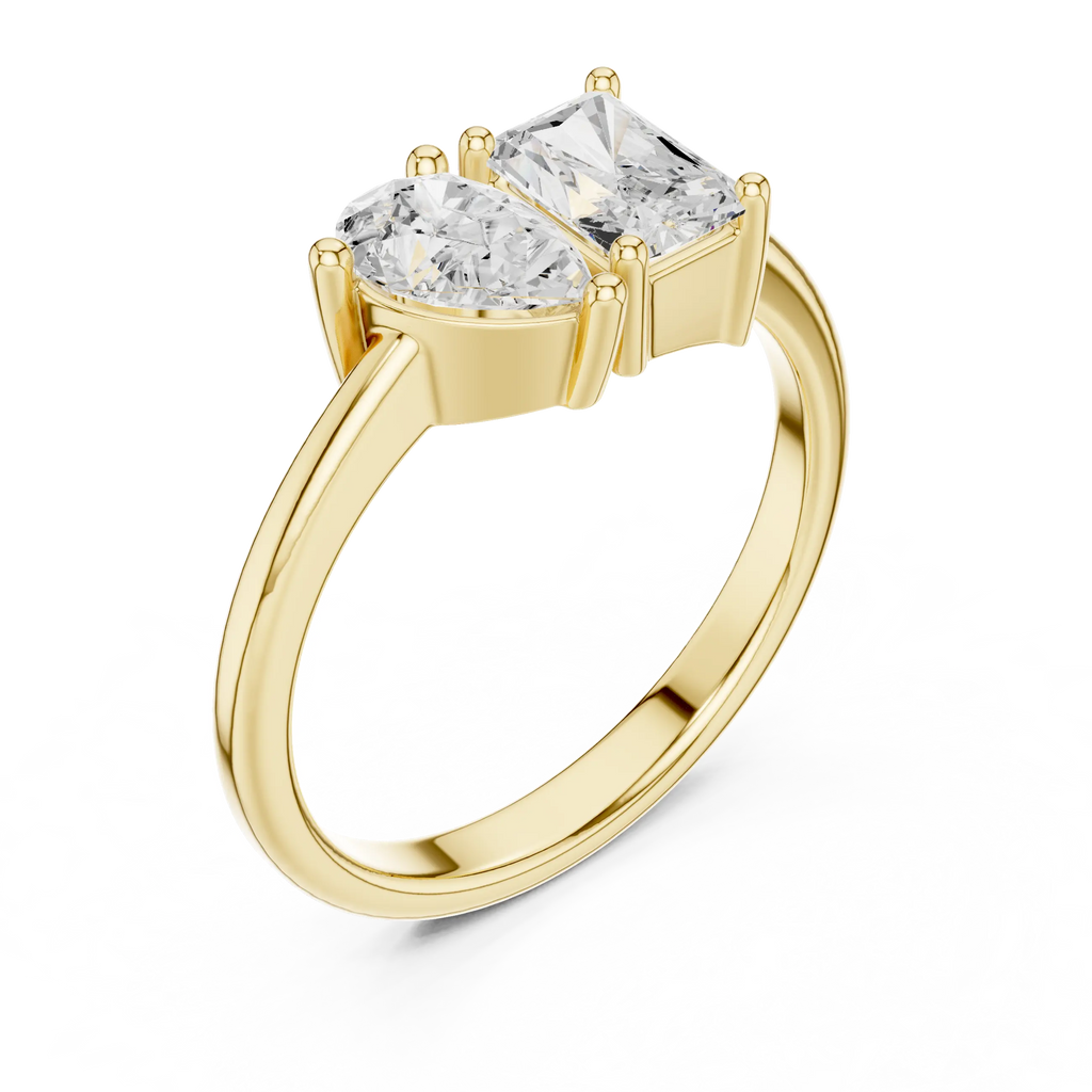 14K White Gold Two-Stone Lab Grown Diamond Engagement Ring