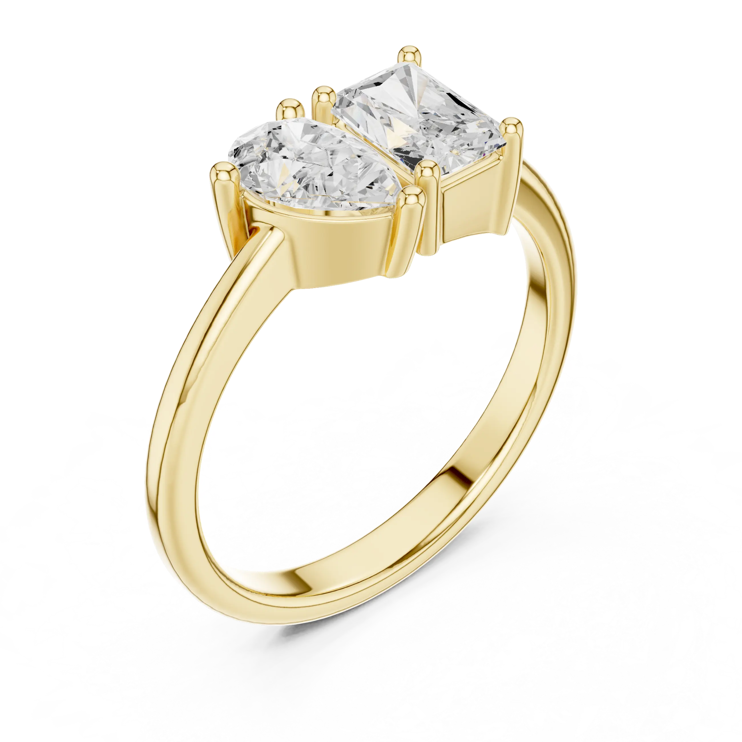14K White Gold Two-Stone Lab Grown Diamond Engagement Ring
