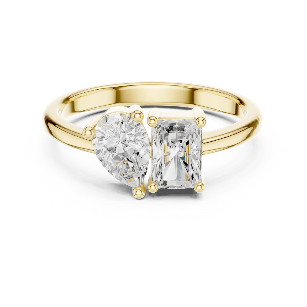 14K White Gold Two-Stone Lab Grown Diamond Engagement Ring