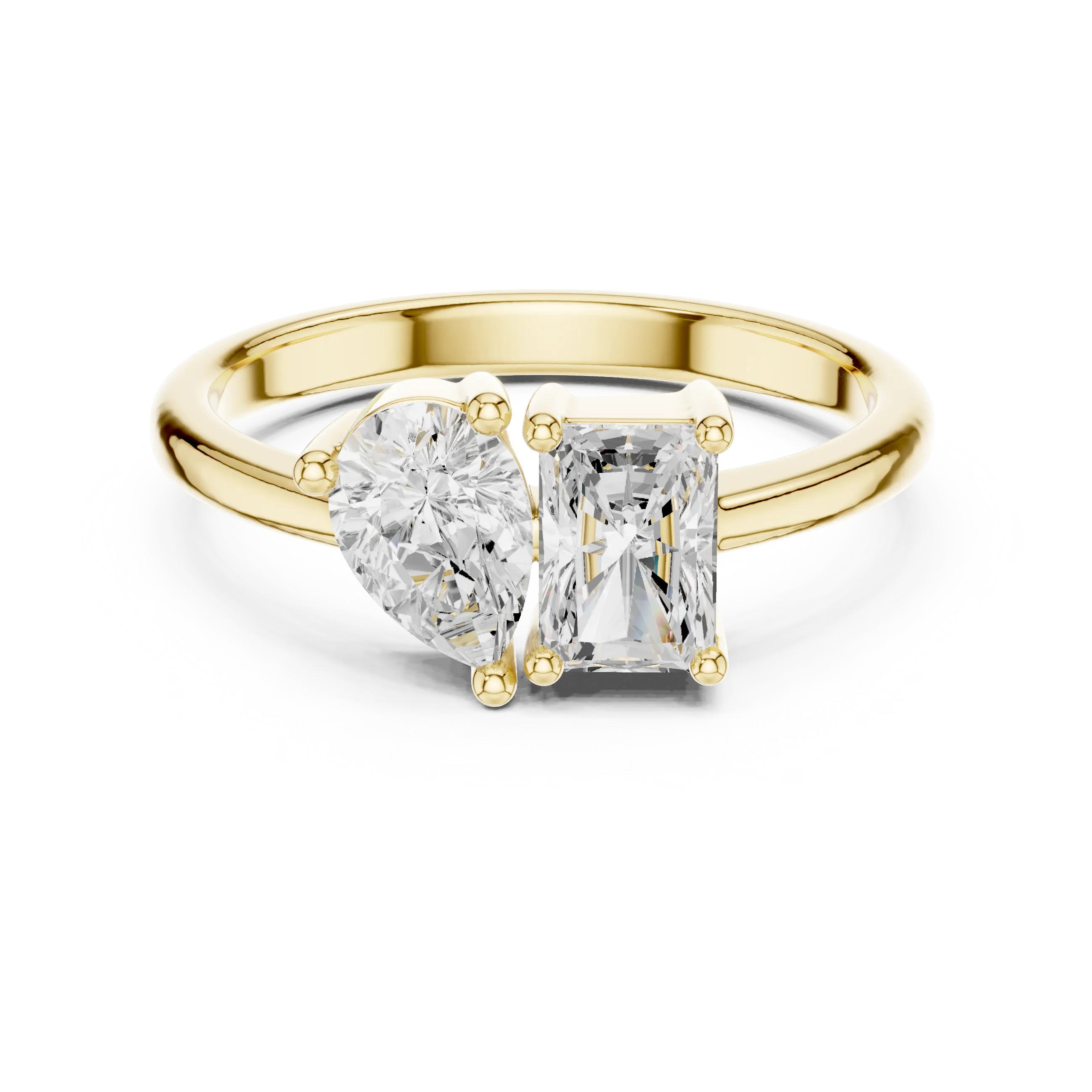 14K White Gold Two-Stone Lab Grown Diamond Engagement Ring