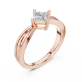 18K Rose Gold Princess-Cut Split-Shank Diamond Engagement Ring