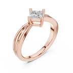 18K Rose Gold Princess-Cut Split-Shank Diamond Engagement Ring
