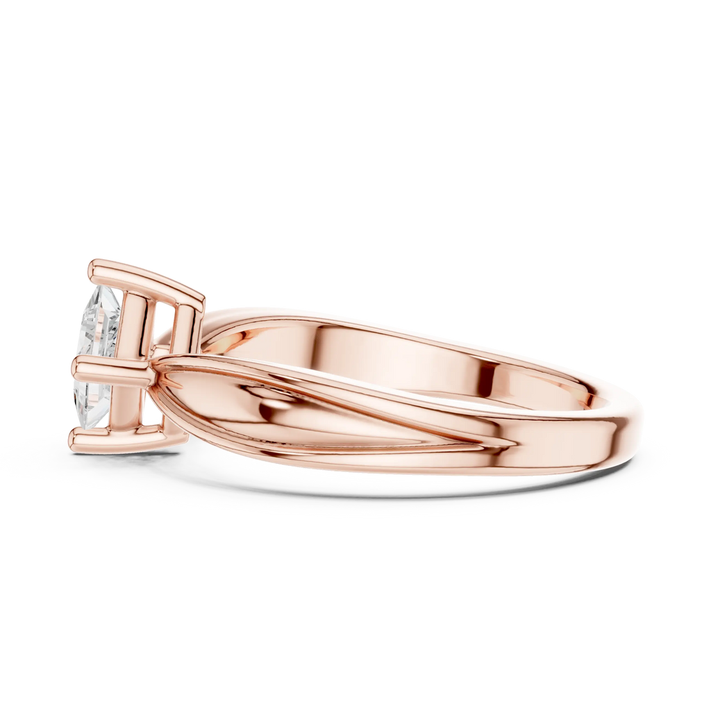 18K Rose Gold Princess-Cut Split-Shank Diamond Engagement Ring