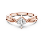 18K Rose Gold Princess-Cut Split-Shank Diamond Engagement Ring