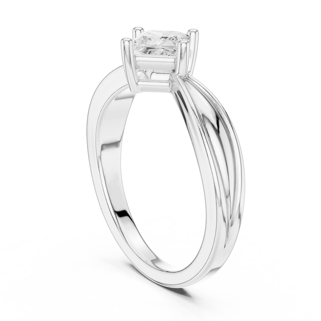 18K Rose Gold Princess-Cut Split-Shank Diamond Engagement Ring