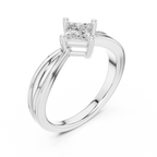 18K Rose Gold Princess-Cut Split-Shank Diamond Engagement Ring