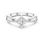 18K Rose Gold Princess-Cut Split-Shank Diamond Engagement Ring