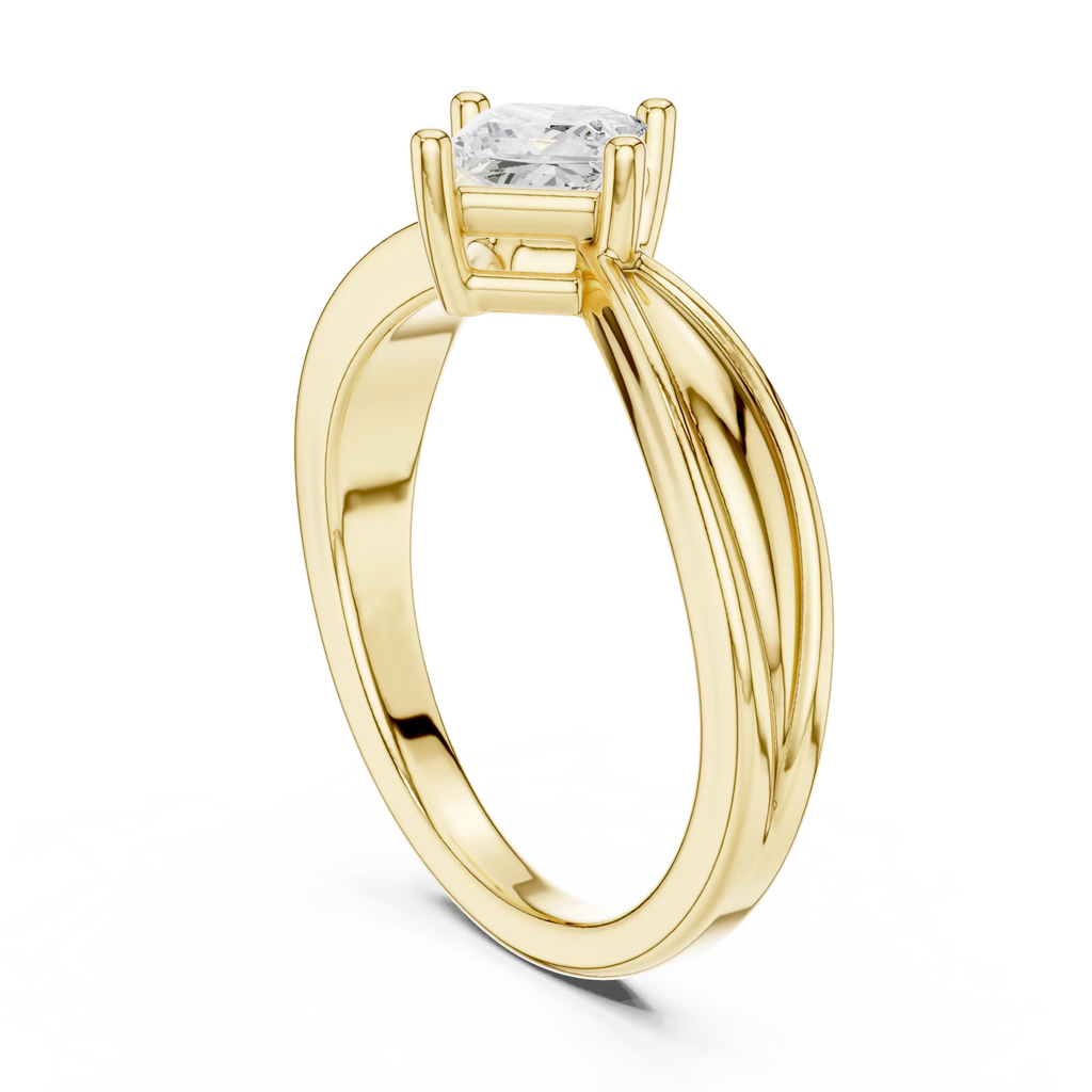 18K Rose Gold Princess-Cut Split-Shank Diamond Engagement Ring