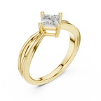 18K Rose Gold Princess-Cut Split-Shank Diamond Engagement Ring