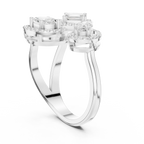 14K Rose Gold Tri-Shape Diamond Halo Engagement Bypass Ring